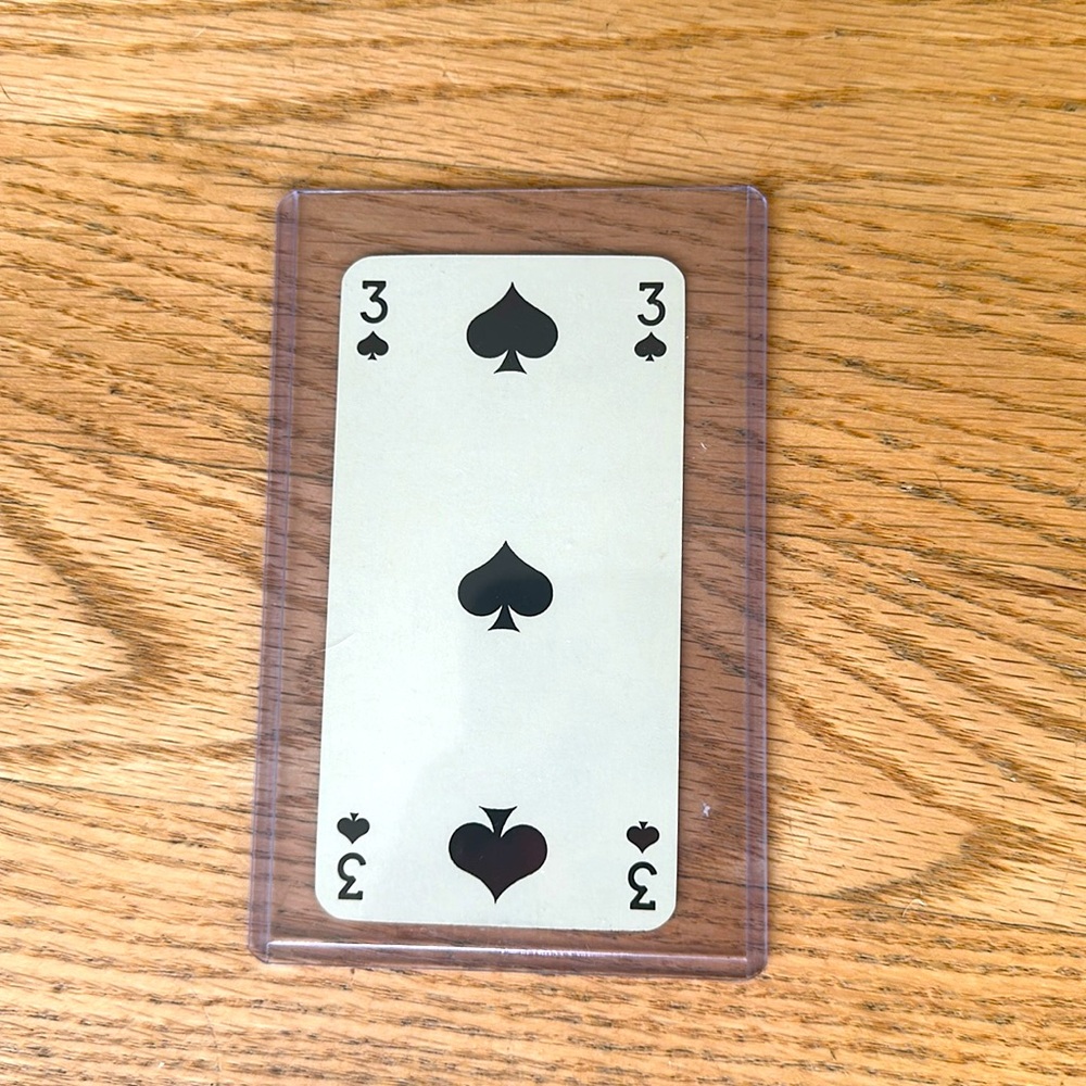 Hermes playing card 3 of spades- perfect condition and in a protective case!